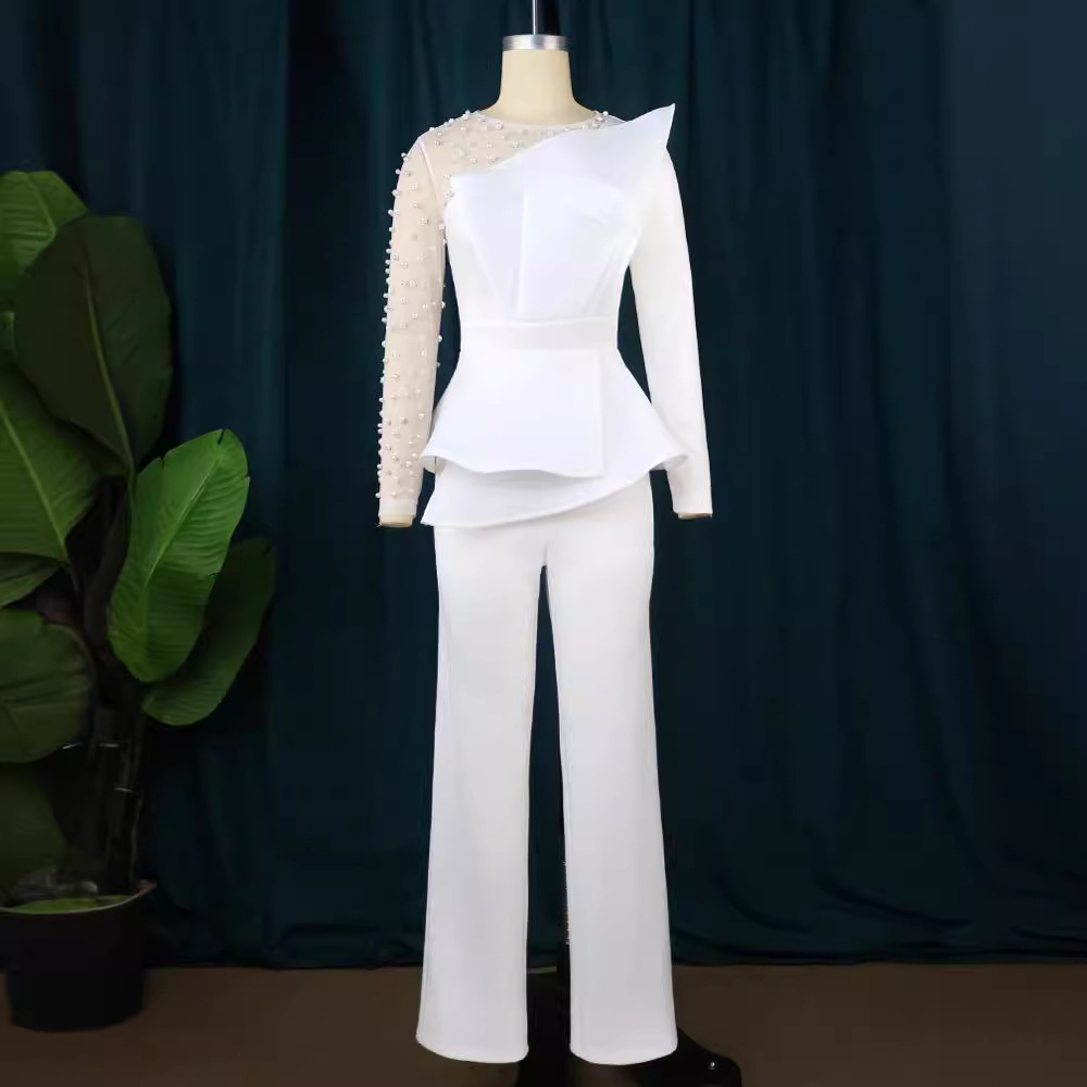 Women's Clothing Designer mesh beaded jumpsuit _voghion.com