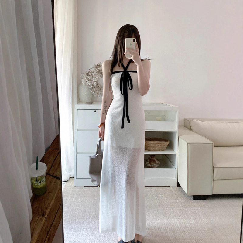 休暇の「貴婦人」白月光白黒コントラストカラーチューブトップドレス|undefined