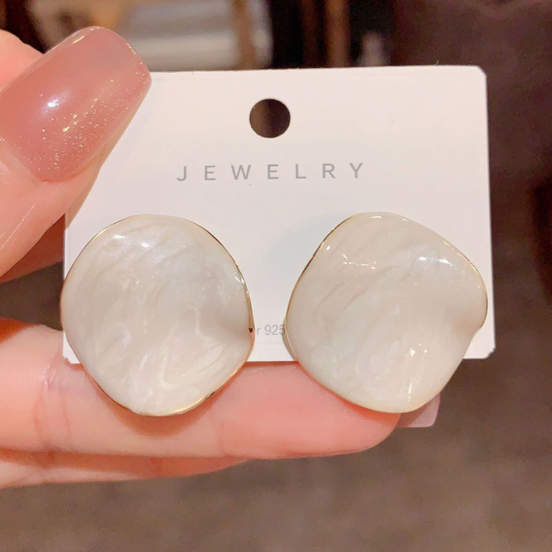 Retro blue drop glaze earrings French style high-grade light luxury earrings 2023 New Fashion Net red niche temperament earrings