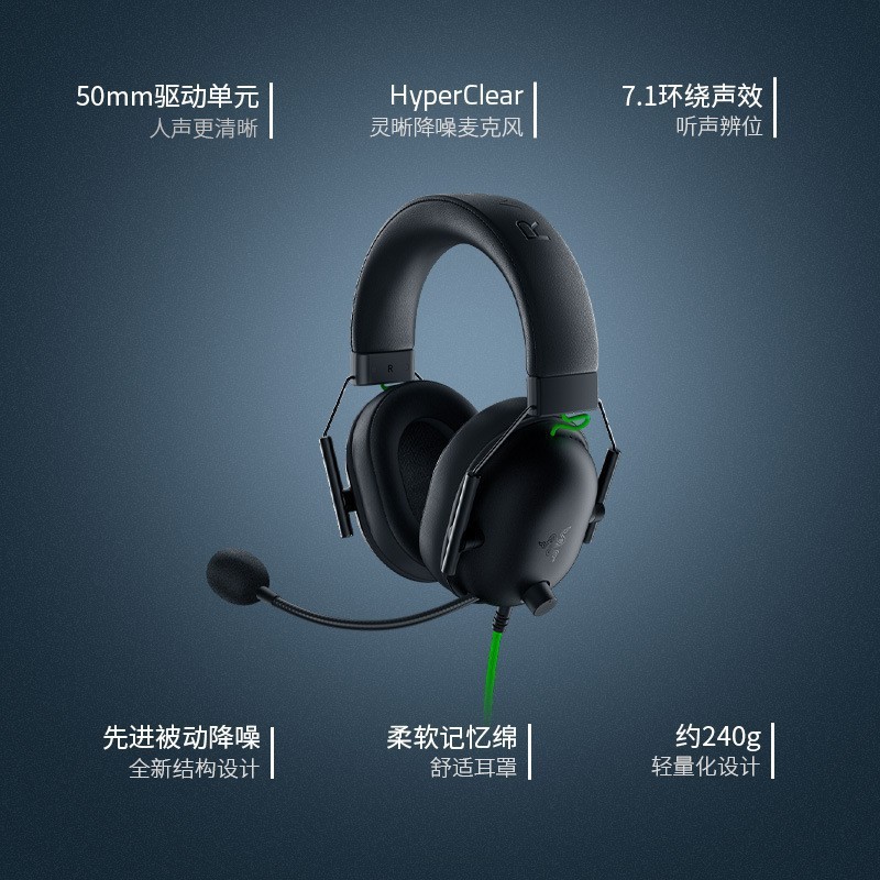 Razer BlackShark V2X Tornado Black Shark v2x ゲーミング ヘッドセット ヘッドセットに適しています|undefined