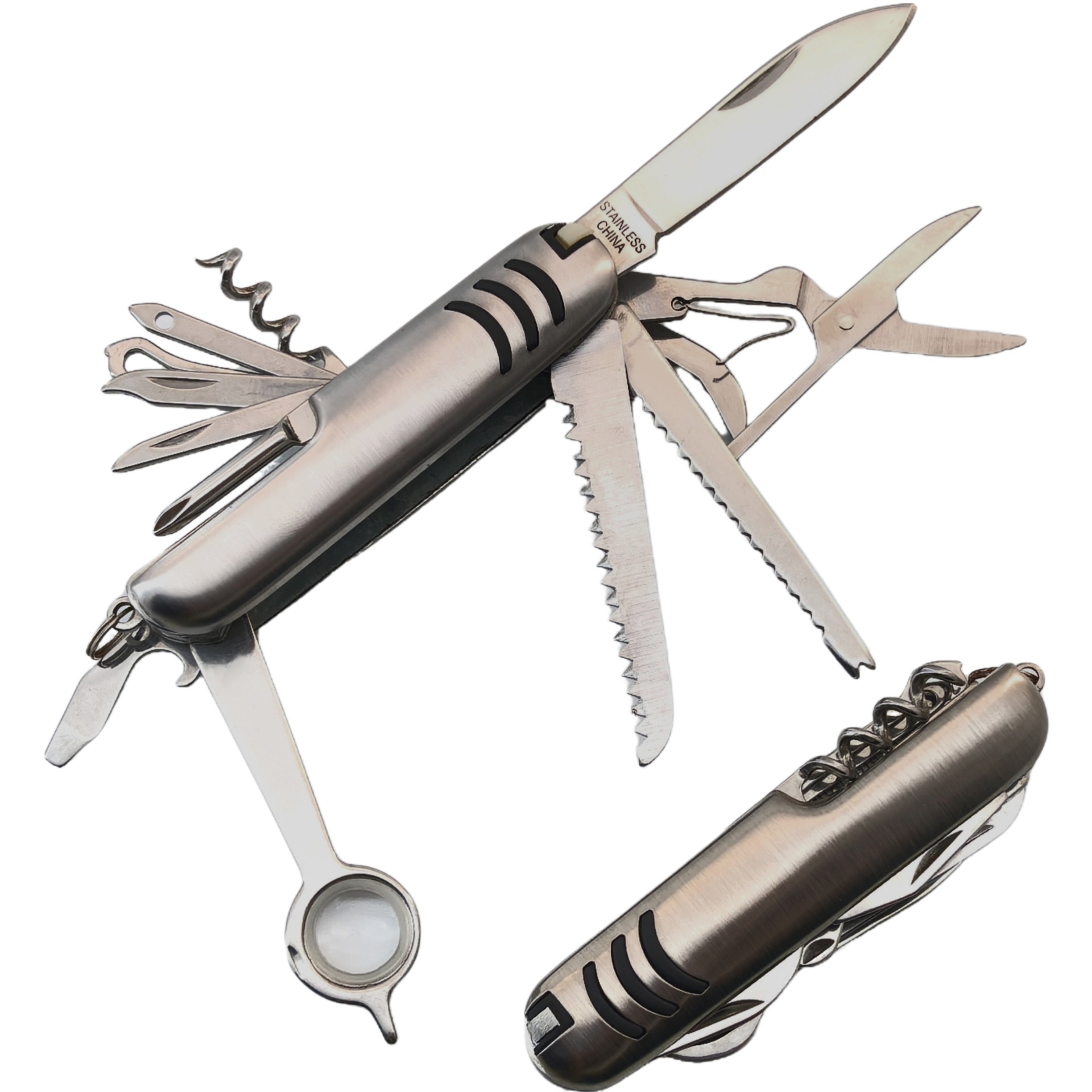 13开多功能折叠刀瑞士军刀户外露营工具礼品小刀割绳应急户外应急