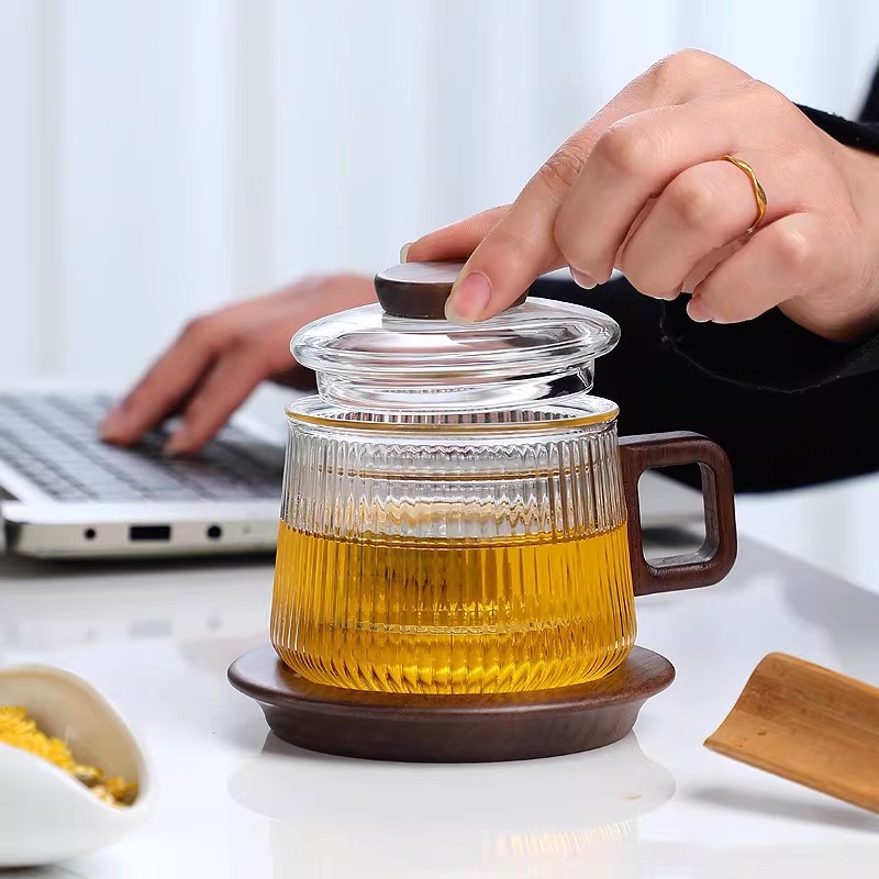 Taza de Té de Vidrio de Borosilicato Alto, Resistente a Altas Temperaturas, para Oficina