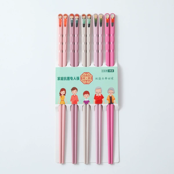 New wave pattern macaron -colored nail chopstick 5 double -one card installation