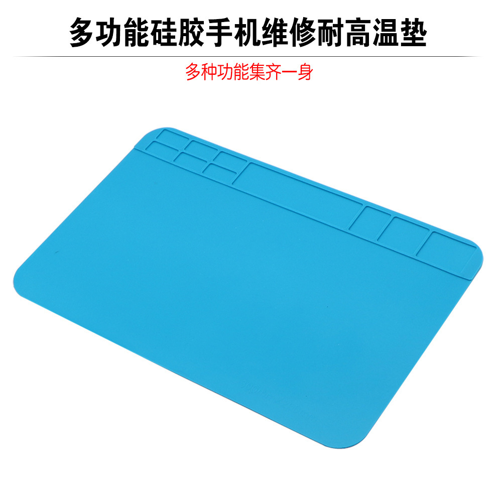 Un equipo azul Reparación de teléfonos móviles Banco DE TRABAJO almohadilla aislante de silicona resistente a altas temperaturas de escritorio herramienta de soldador eléctrico