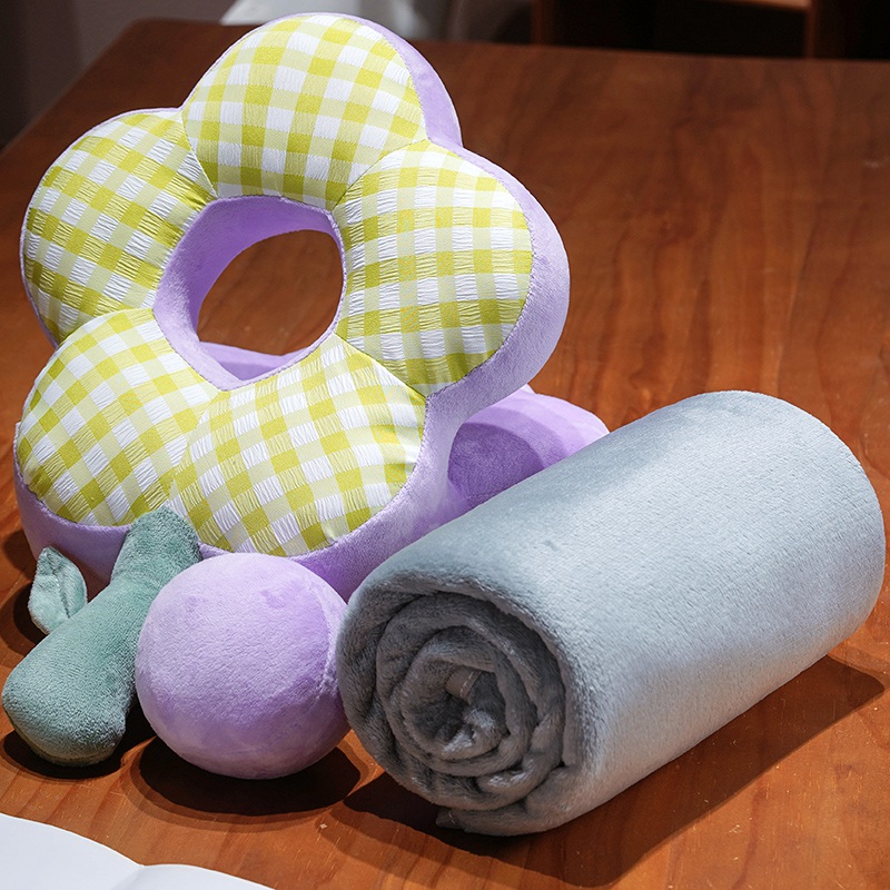 Almohada para Siesta con Forma de Flor de Peluche para Oficina y Escuela image 12