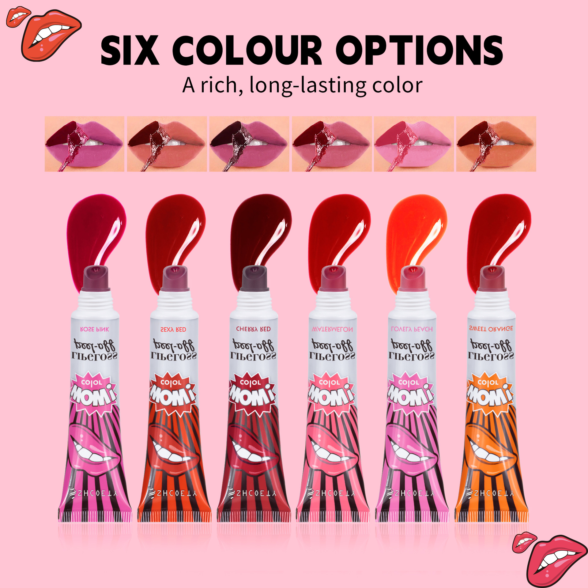 SHCOETY peel-off lipstick, Moisturizing lip mask, lip gloss, stretch, waterproof, non-fading, non-stick, Sexy lip gloss, cross-border undefined