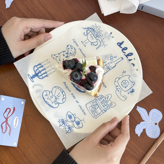Food Grade Disposable Oil-Proof Wrapping Paper French Baked Bread Cheese Box Cake Picnic Sandwich Burger