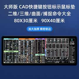 包邮CAD快捷键鼠标垫cad快捷键大全加厚CAD大全护腕小号做图cad