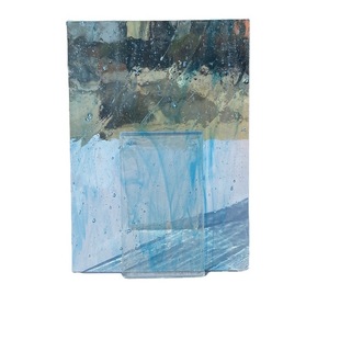 Blue pattern brushed translucent Tiffany art decorative glass hot melt colored glass COE96 [C120L]]