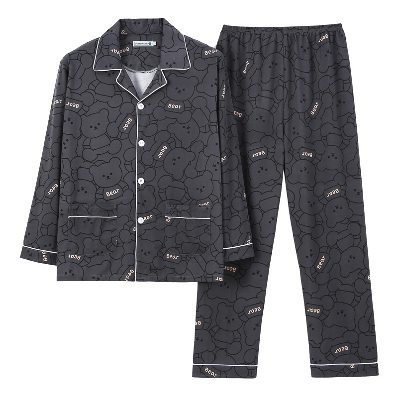 Extra Large Size Pajamas for Men, Spring and Autumn Style, Long-Sleeved, Thin, Plus Size, Oversized, Comfortable Loungewear Set