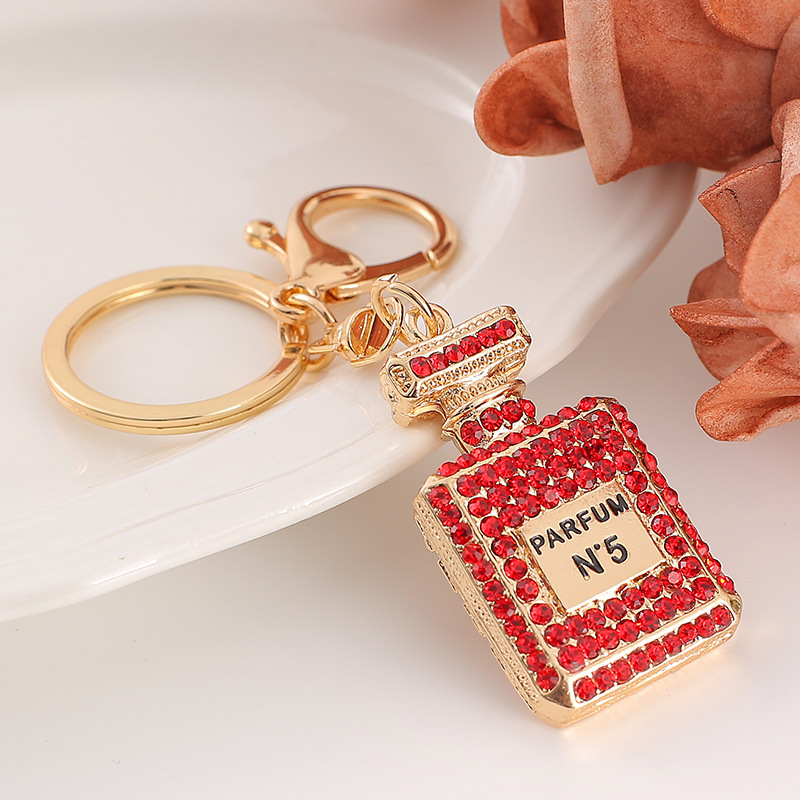 Fashion Letter Square Alloy Inlay Rhinestones Women's Bag Pendant Keychain 1 Piece display picture 2