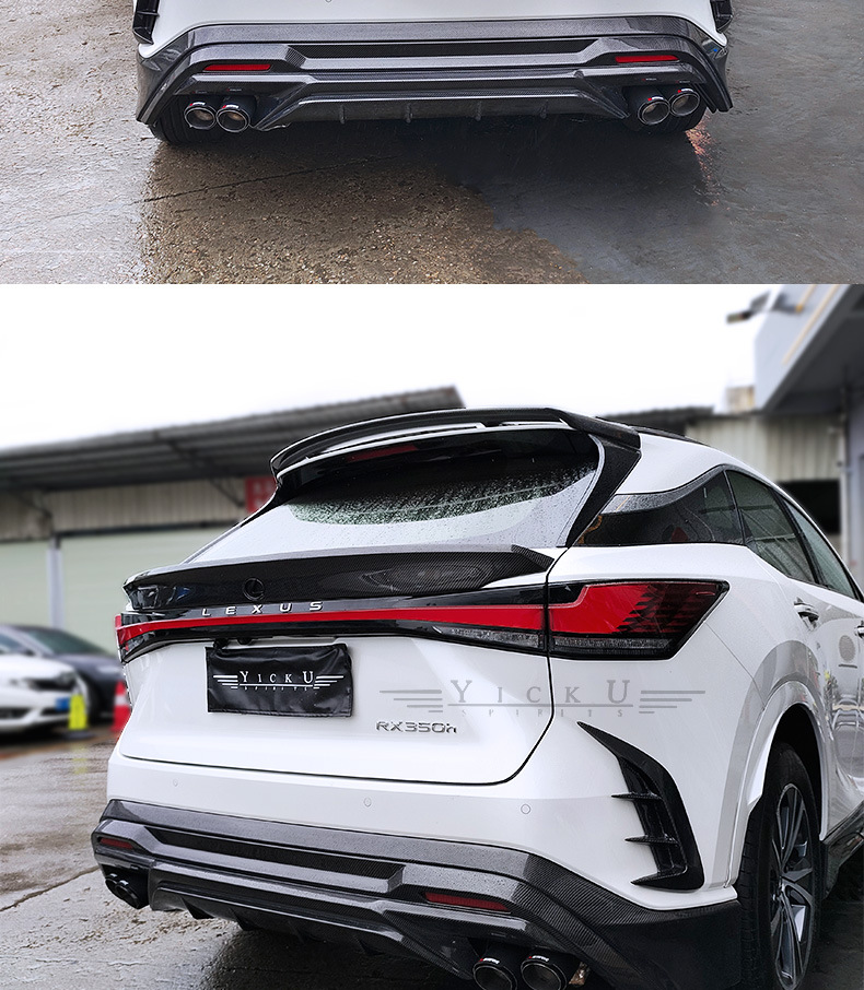 Suitable for 23-25 Lexus Rx350 Modified Trd Carbon Fiber Front Lip, Rear Lip, Side Skirt and Tail Top Wing