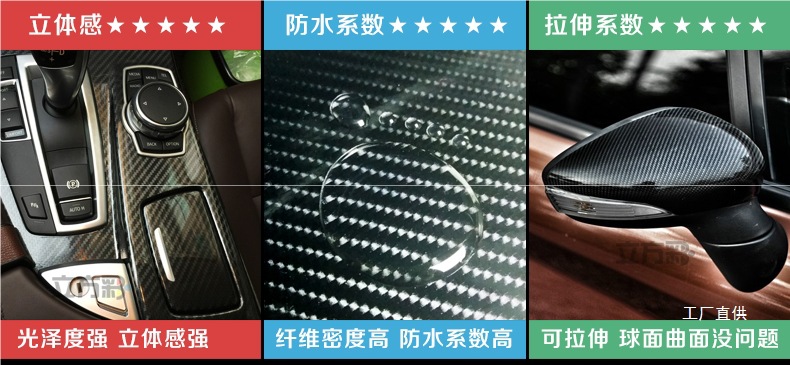 Car Color Changing Film Interior Carbon Fiber Sticker Electric Motorcycle Body Central Control Black Frosted Car Film Color Changing Peihui