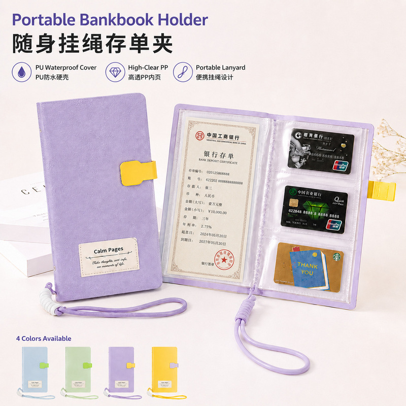 New A6 Deposit Slip Holder Bank Savings Book Dopamine Color-Blocking Deposit Slip Organizer Cash Savings Book