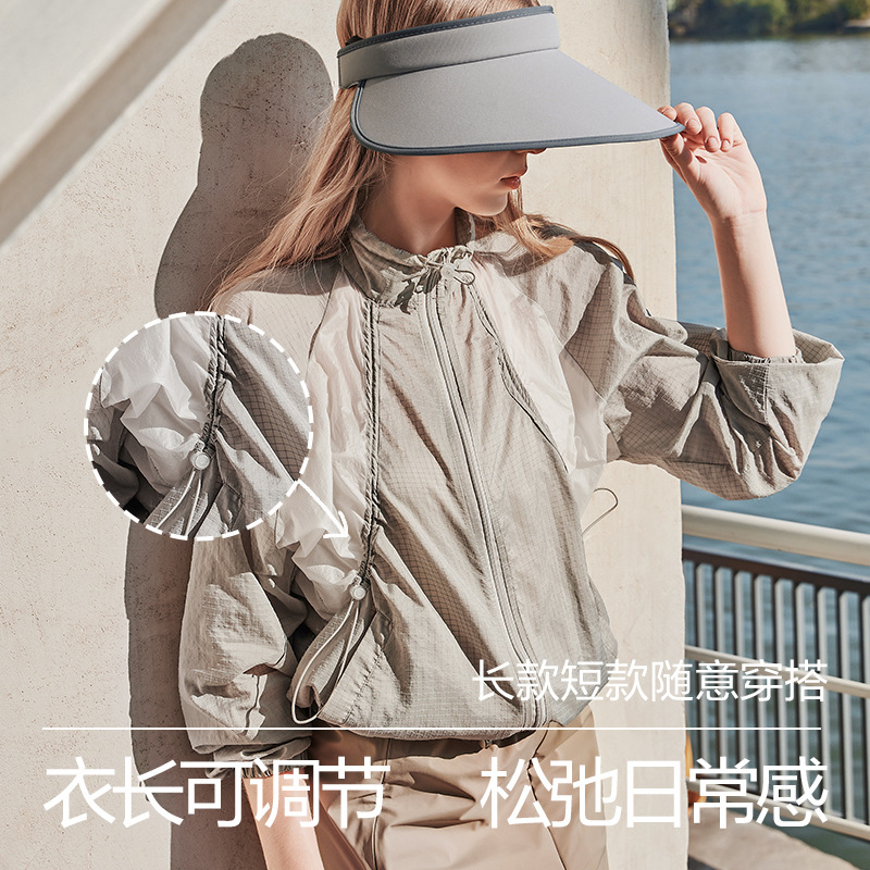 KK & uvno Ropa de protección solar Ropa de protección solar UV Chaqueta de moda ligera y transpirable para mujeres de verano