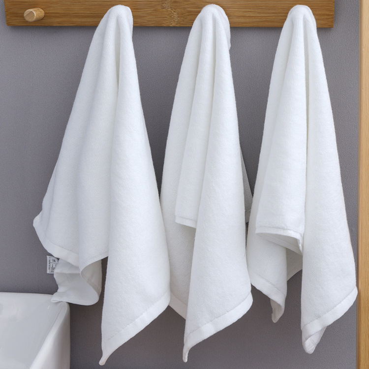 Hotel Towel Cotton White Thickeneded Water-Absorbent Adult Face Washcloth 40cm Pure Color Foot Bath Towel with Lettering J^