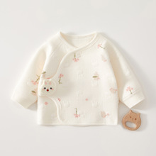 婴儿半背衣秋冬新生儿上衣加棉初生和尚服棉衣宝宝衣服冬季保暖衣