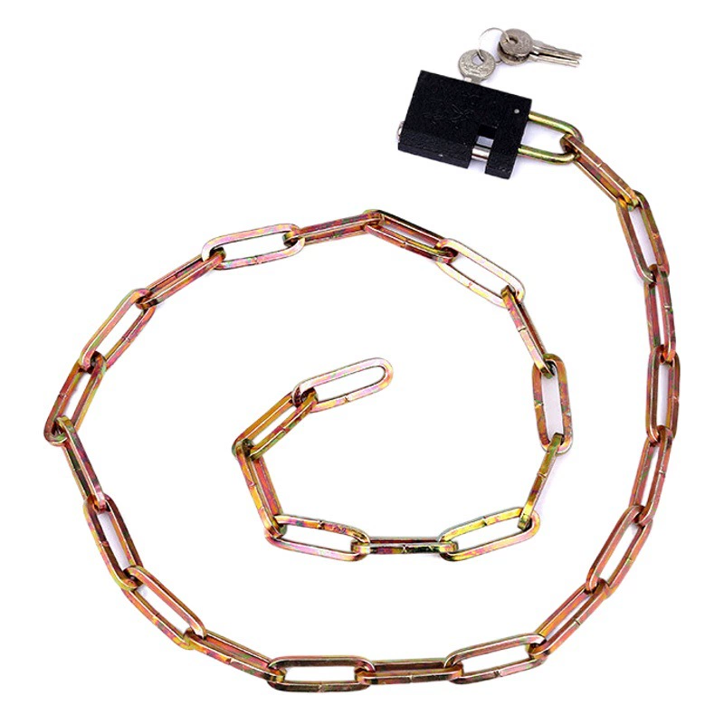 Марганцевый стальной цепной замок несколько длин и выбор грубости простой и прочный склад дверной замок Железный цепной замок