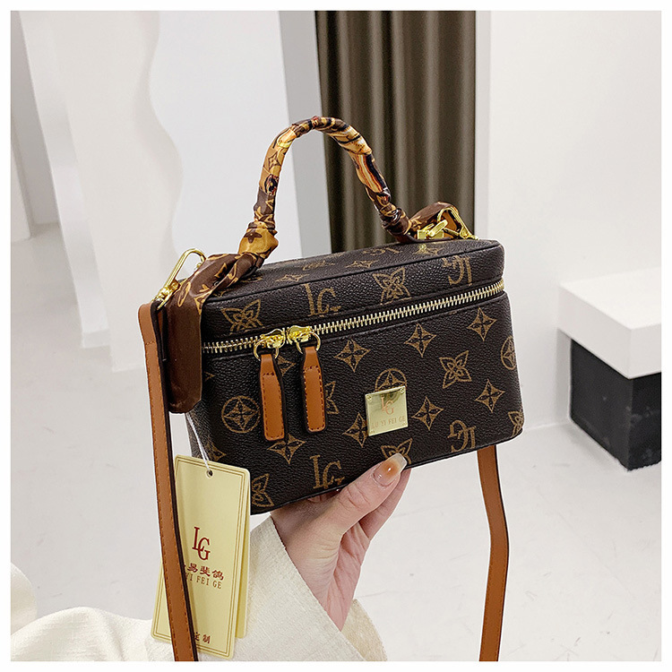 Borsa transfrontaliera, trama alla moda, popolare borsa a tracolla da donna, borsa con stampa retrò, versatile borsa cosmetica in stile coreano per donna_voghion.com