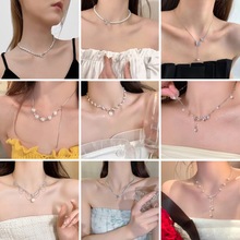 时尚高级感项链女款毛衣链高级设计感轻奢小众锁骨链爆款饰品配饰