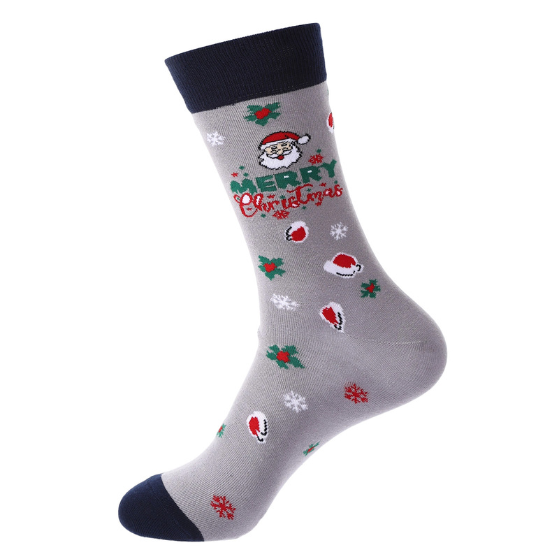 Haichin 外国貿易クリスマスミッドカーフソックス男性用ヨーロッパとアメリカのトレンディなブランドクリスマスソックス女性用クロスボーダーサンタクローストレンディソックス|undefined