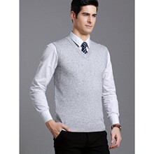 B 27436 Men's V-Neck Sleeves Sweater ��֯���� ŷ���羳��