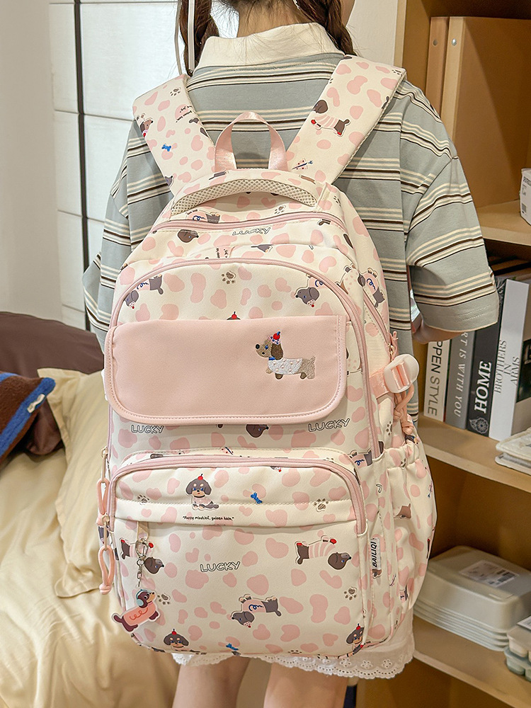 Nueva mochila escolar de alto valor para estudiantes de niña, mochila para estudiantes de secundaria, impresión para estudiantes de primaria, mochila de gran capacidad para estudiantes de secundaria