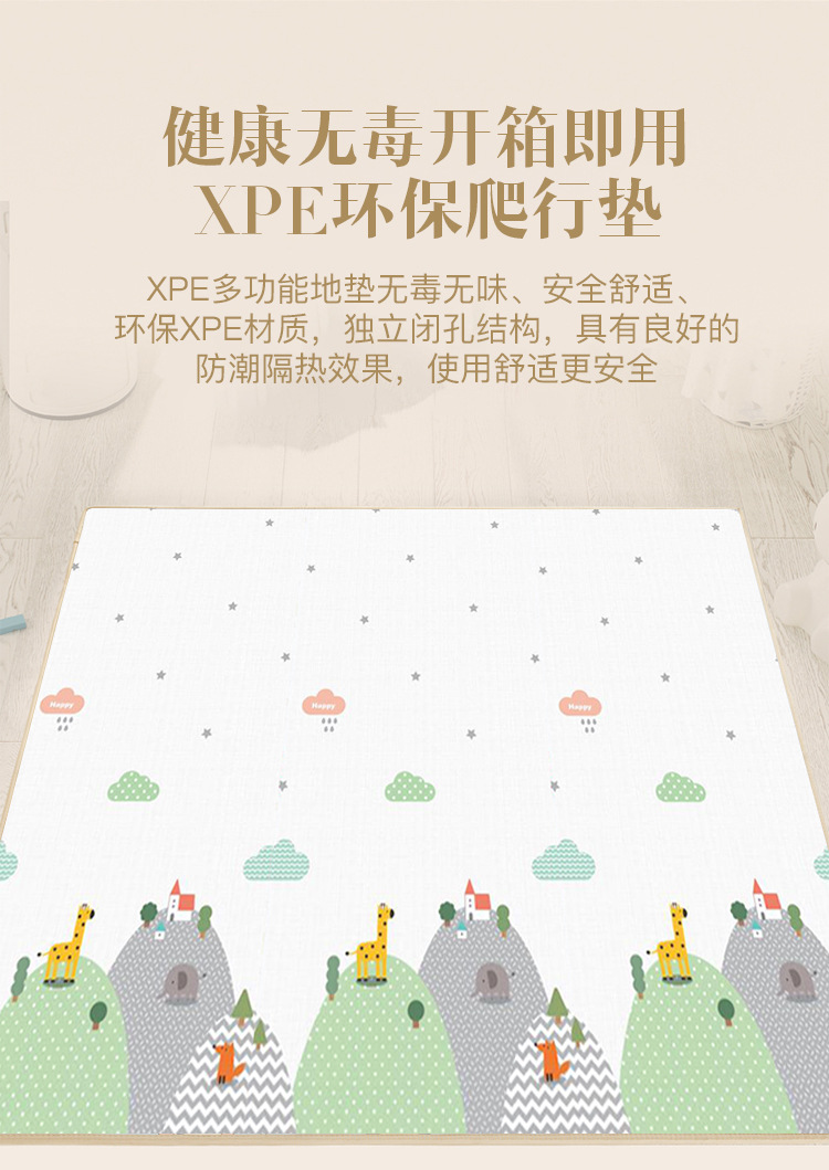 Manufacturer Wholesale Odorless Roll Xpe Crawling Mat for Babies, Home Use Infant Crawling Mat, Floor Mat, Living Room Play Mat