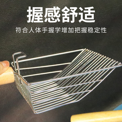 Cat litter shovel manufacturer wholesale large size cat litter shovel with hook stainless steel cat poop shovel artifact cleaning pet supplies
