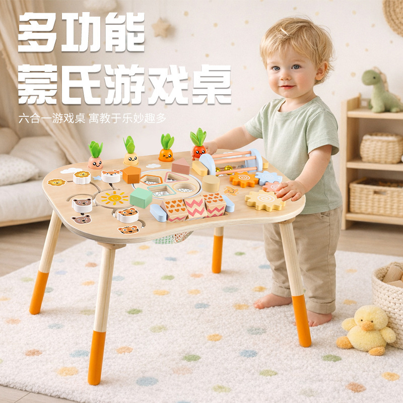 Montessori Wooden Toys Infant and Toddler Busy Table Games Beading Set Hand-Eye Coordination Training Early Education Educational Building Blocks Montessori Wooden Toys Infant and Toddler Busy Table Games Beading Set Hand-Eye Coordination Training Early Education Educational Building Blocks