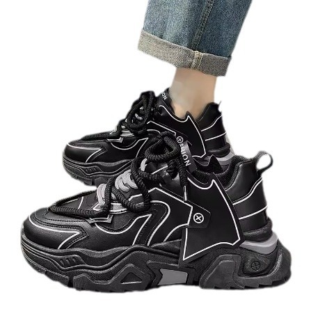 Internet beroemde heren winter veelzijdige casual leren oppervlak waterdicht sport hardlopen dikke zool hoogte toenemende_voghion.com