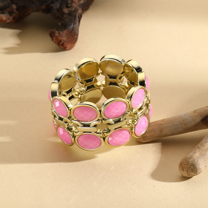 33g Weight Bracelets Classification CCB Chain Material 1 Piece Quantity Holiday, Daily, Selfie Occasion CCB Material Solid Color Pattern Women's Gender Asymmetrical Design Simple Style Style Simple Style Solid Color CCB  Beaded Bracelets Wholesale 7