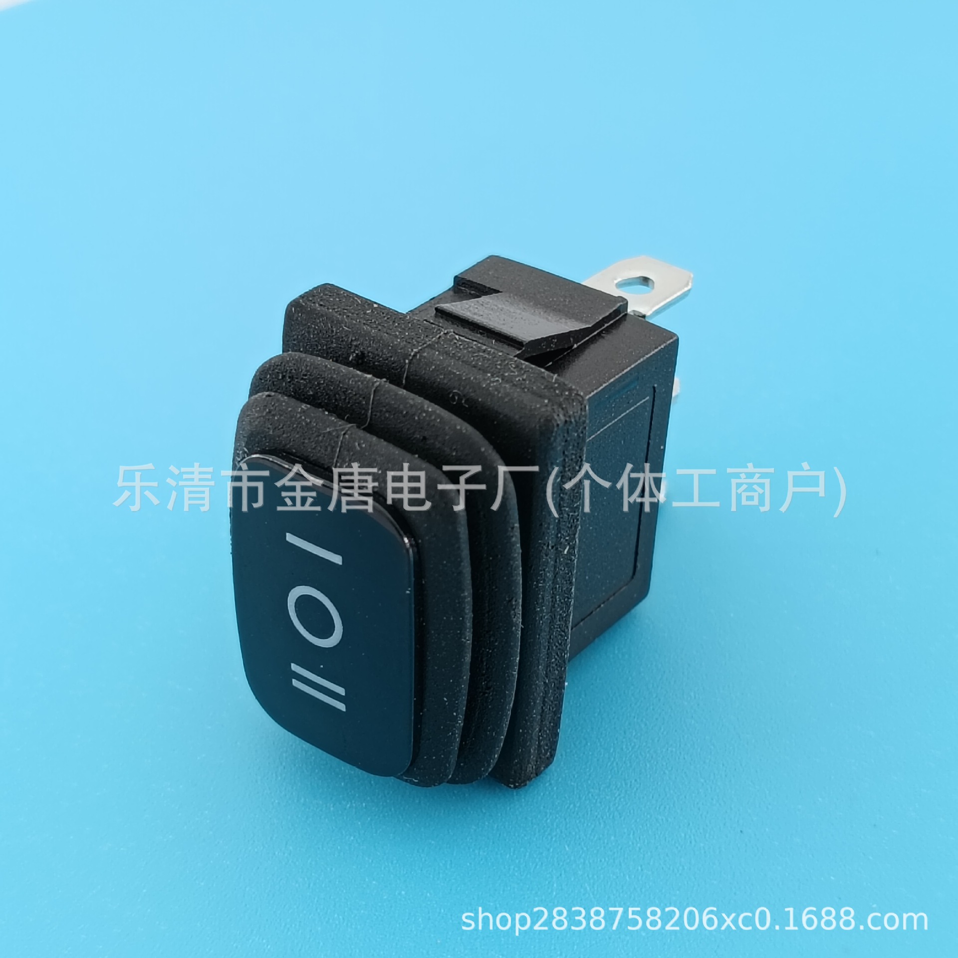 KCD1绿色透明盖防水3脚3档翘板开关 灯饰船型开关 防水