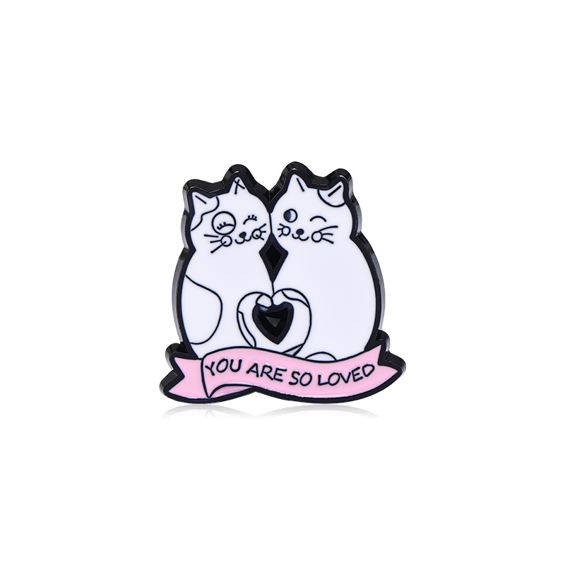 Broche en alliage transfrontalière, série animaux, chat mignon de dessin animé, badge en métal, accessoire de mode anime_voghion.com