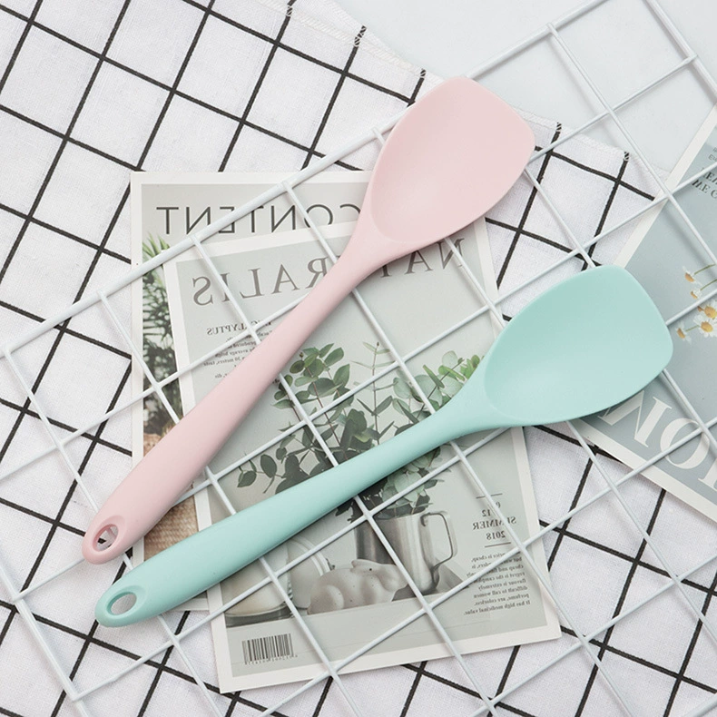 Фабрика прямые поставки кухонной посуды силиконовая интегрированная силиконовая лопата с плоской головкой Лопата инструменты для выпечки торта лопатка для смешивания салатная ложка