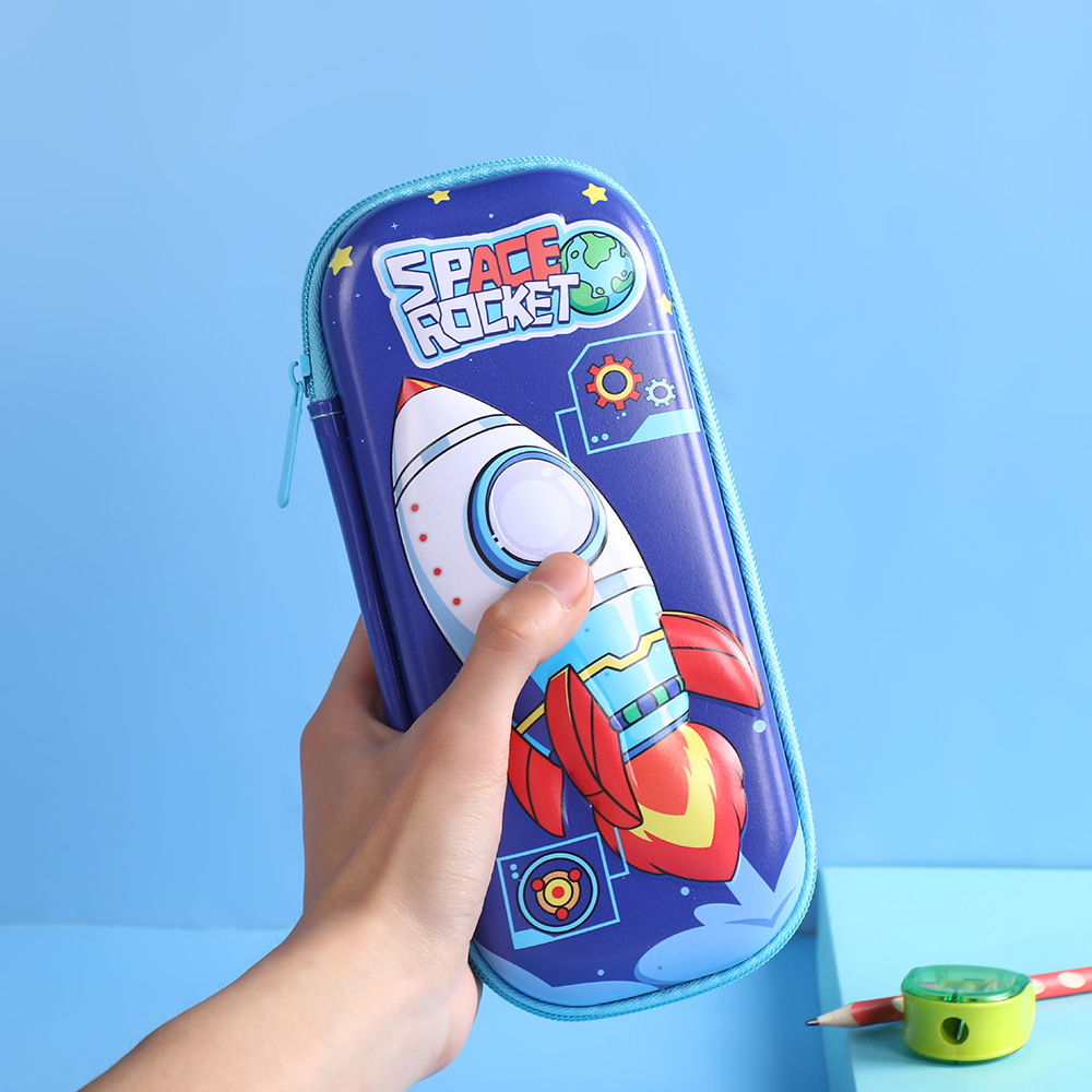 Caja de papelería de dibujos animados, niños lindos, estudiantes, niños y niñas, bolsa de papelería, caja de lápices de gran capacidad, bolsa de lápices tridimensional al por mayor