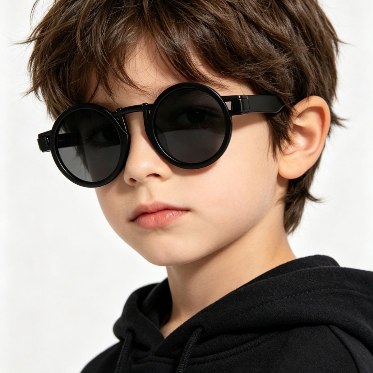 Nuevas gafas de sol de montura redonda linda de color caramelo para niños transfronterizos