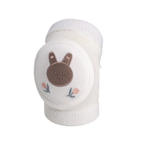 Cute baby knee pads for boys and girls crawling protective gear baby toddler anti-fall pure white sponge elbow pads summer thin