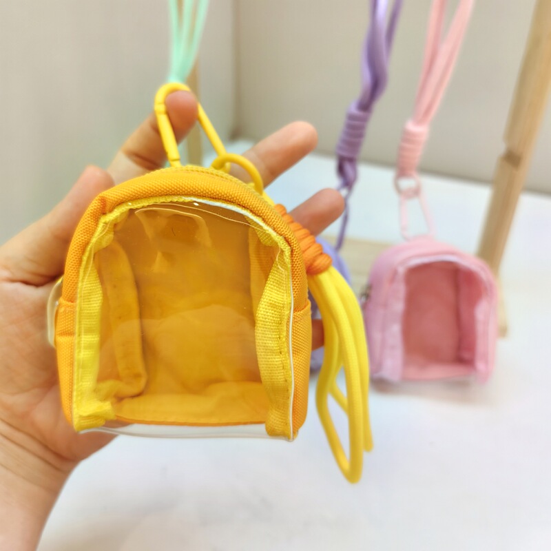 新しいキーホルダーペンダントバッグ、厚くて透明度の高い人形のお出かけバッグ、ショルダーバッグ、キャンディー接着剤ウォーキングバッグ卸売|undefined