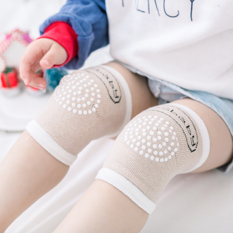 Bebé gateando calcetines de rodilla niños aprenden a caminar calcetines de codo resistentes a caídas malla de silicona Terry calcetines para niños