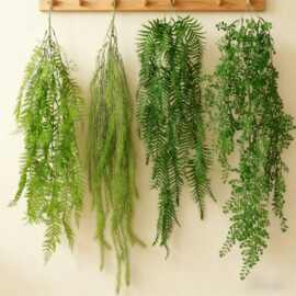 仿真绿植壁挂波斯蕨藤条清新绿色悬挂植物波斯草人造蕨类厂家批发