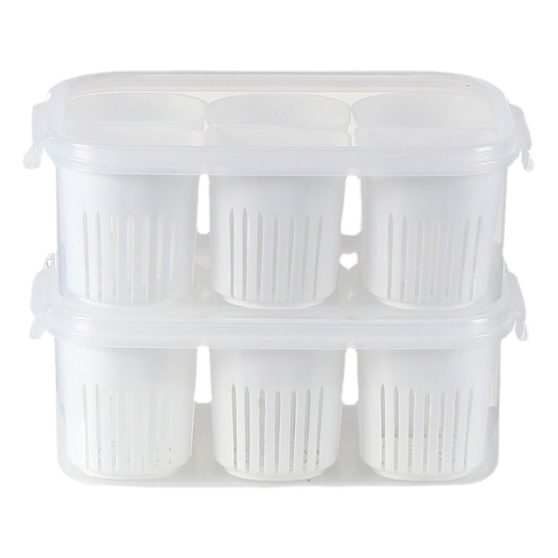 Fabricante de plástico simple cuadrado refrigerador compartimento para verduras cebolla jengibre ajo almacenamiento caja sellada tarro sellado al por mayor