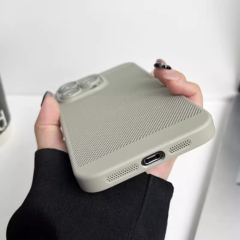 iPhone17promax用ケース、超薄型耐衝撃放熱ネットケース、Apple16用レンズフィルム付き保護ケース|undefined