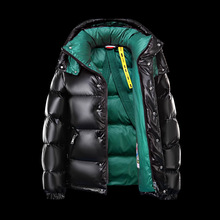 欧货重工超厚高蓬松五格胶囊亮面羽绒服男士2025新款冬季情侣外套