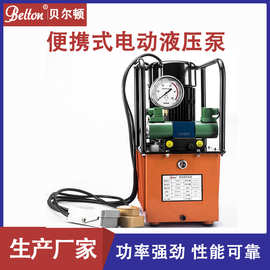 便携式电动液压泵 功率可选 大油量泵操作简单 单/双回路电动可选