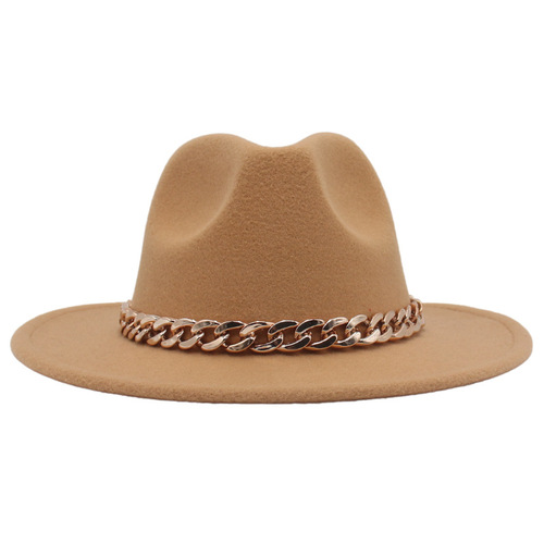 New cross-border best-selling acrylic chain hats for men and women, multi-color stage hats, felt hats, jazz hats, hats