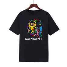2021跨境新款夏季carhartt卡夫特印花棉T恤潮流文化衫男女短袖T恤