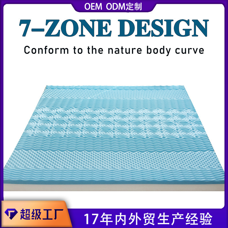 Customized Cross-Border Slow Rebound Memory Foam Seven-Zone Composite Sponge Mattress Breathable Cool Foam Memory Mattress