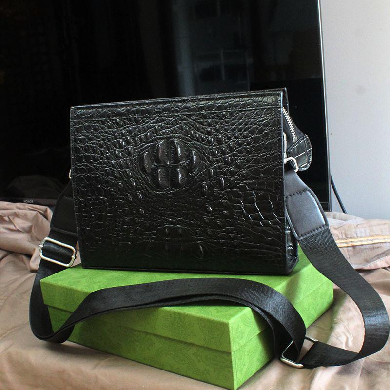 New Crocodile Pattern Men's Clutch Bag, Soft Leather, Fashionable Shoulder Bag, Clutch Bag, Crossbody Bag, Men's Handbag, Trendy