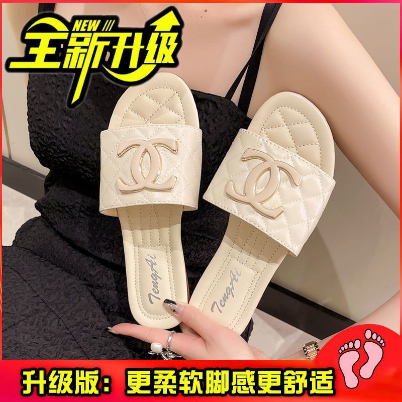女性用スリッパ夏アウターウェアイントレンド2025新作ネットセレブ平底ソフト多用途妖精風サンダル超人気